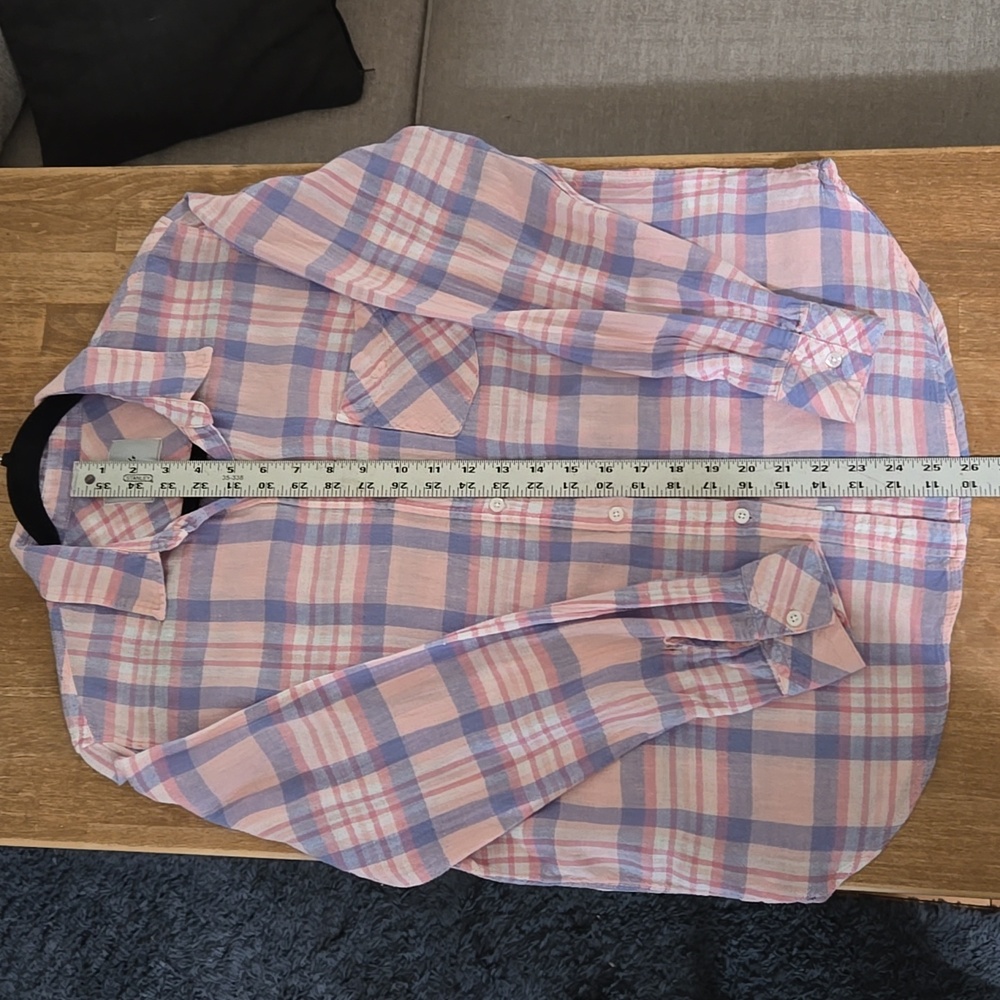 Rails 'Charli - Peach Blush Blue' Plaid Long Sleeve Button-Up - M - Picture 7 of 8